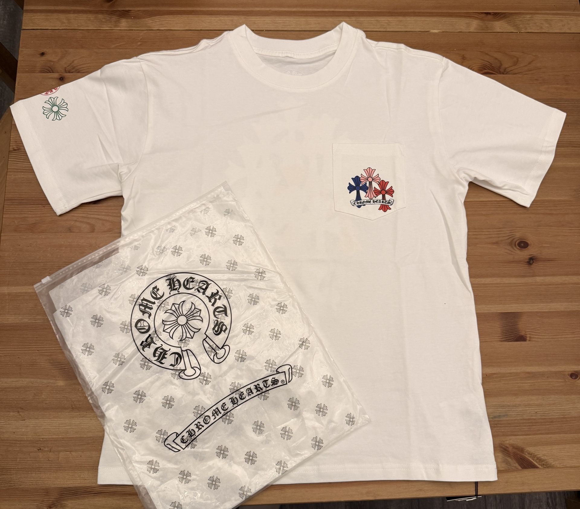 White/multi-color Chrome Hearts T-shirt