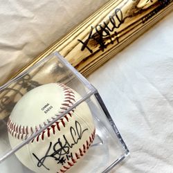 MN Twins, Kent Hrbek Autographed Ball and Bat