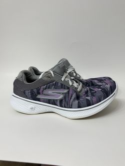 Skechers Go Walk 4 - Motion Womens Sneaker Gray / Purple US Size 7