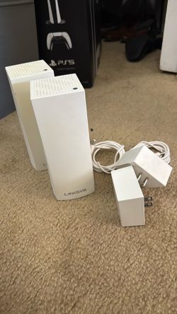  Router Mesh Linksys WHW0302 Velop Wireless AC-2200 Tri-Band Whole Home Mesh Wi-Fi System, White 2 Pack