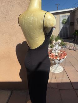 Fashion nova Black Long Backless Dress – Size M – New