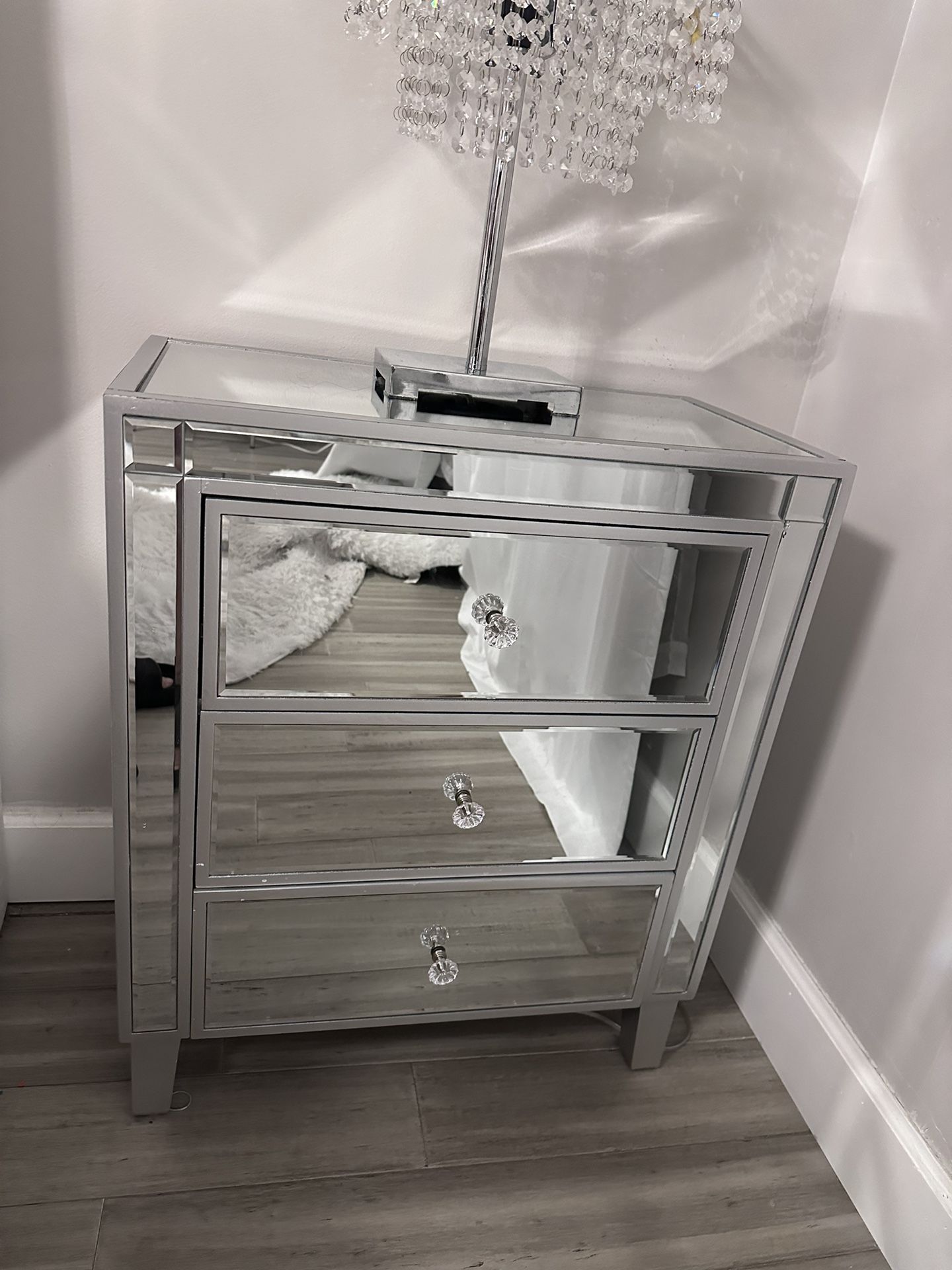 Set Of Two Mirror Glam Side Tables 