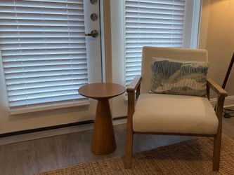 Walnut Small Pedestal Side Table - 13.5"D x13.5"W x 19.5"H