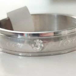 New Stainless Steel Band Size 7.5 'Forever Love'