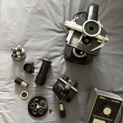 Vintage Nikon microscope system with multiple accessories