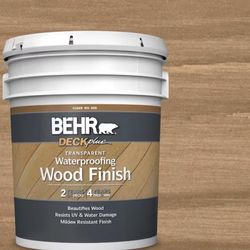 BEHR DECKplus 5 Gal. Natural Clear Transparent Waterproofing Exterior Wood Finish
