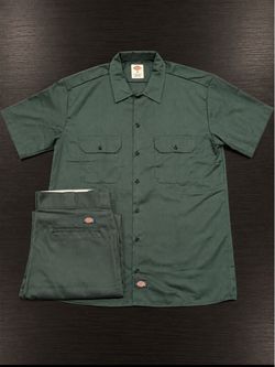 Dickies Dark Green Work Shirt & Pants Set or Separate