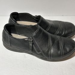 Collections By Clarks black side zip shoes with padded footbed womens 8