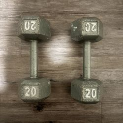 20 pound used cast iron dumbbells