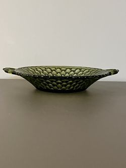 Indiana Glass Avocado Green Honeycomb Bowl