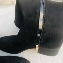 New Tommy Hilfiger Black Swede Tall Boots