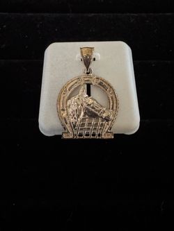 Silver Horse Horseshoe Charm Pendant
