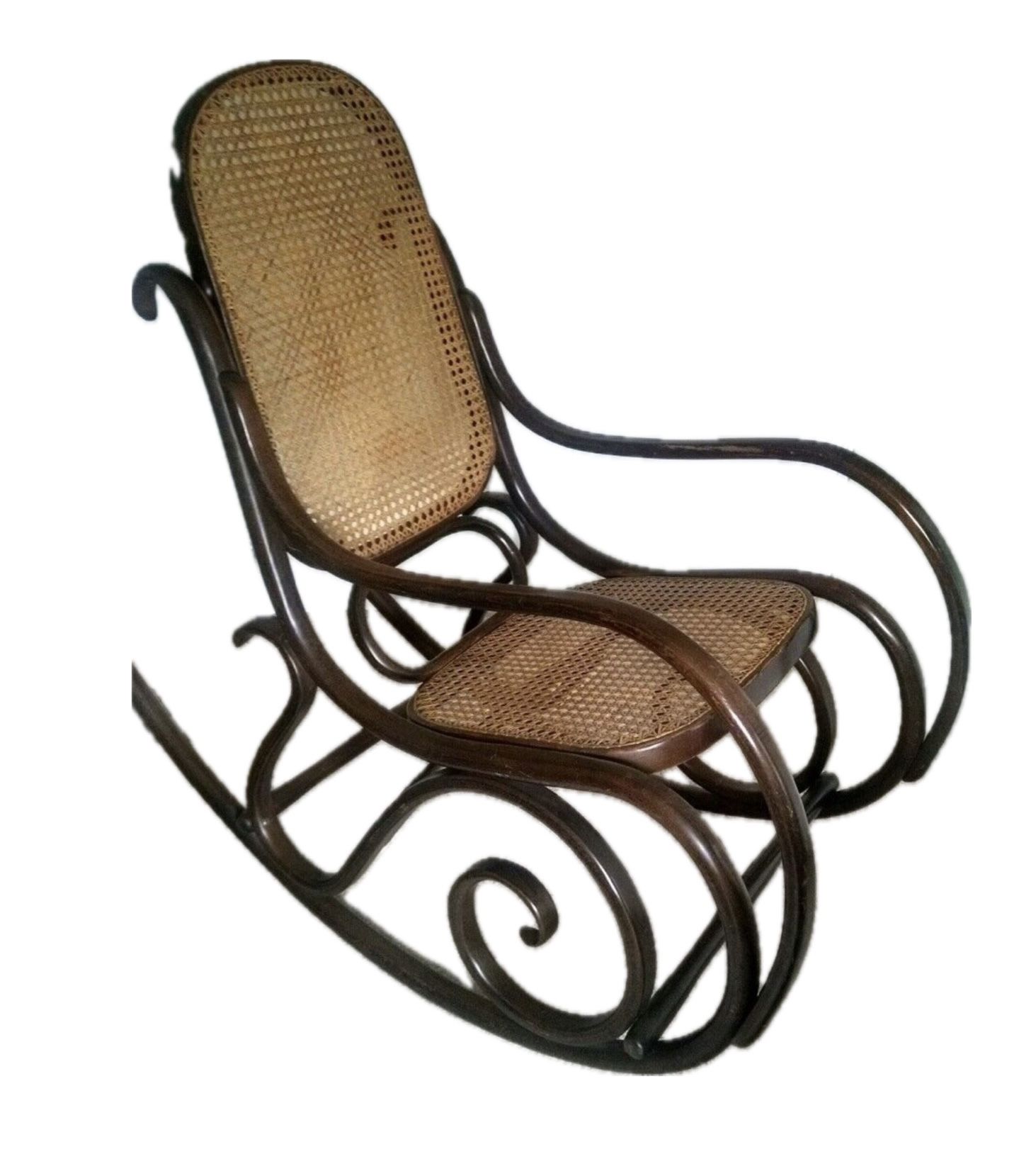 Vintage 70s Thonet Style Bentwood Rocking Chair