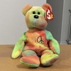 TY Beanie Babie PEACE The Bear 1996- RARE TAG ERRORS