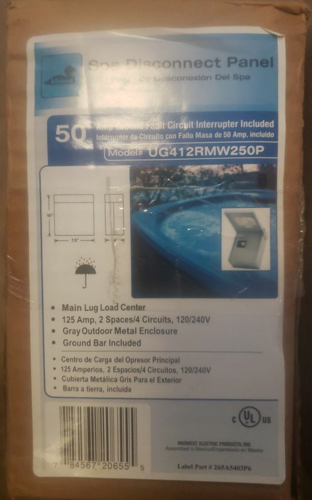 50 Amp GFI Spa Panel