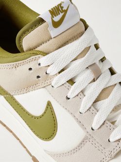 New NIKE Dunk Low leather-trimmed canvas sneakers