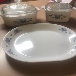 Blue Hearts Corningware