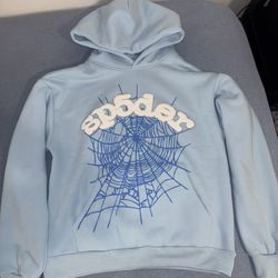 sp5der hoodie sky blue size s 