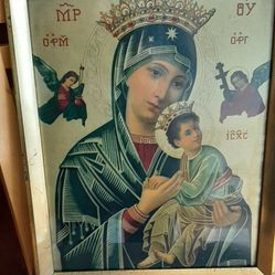 Vintage Orthodox Blessed  Mary with Child