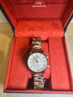 Abingdon Elise Dual Time Zone Pilot Watch Women’s Two Tone Stainless Steel w/ Box