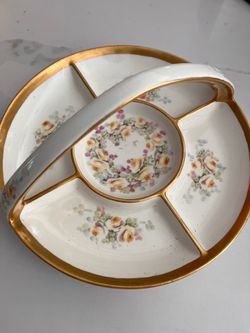 Roesler 9.5” Divided Serving Dish - Marked RMR Germany