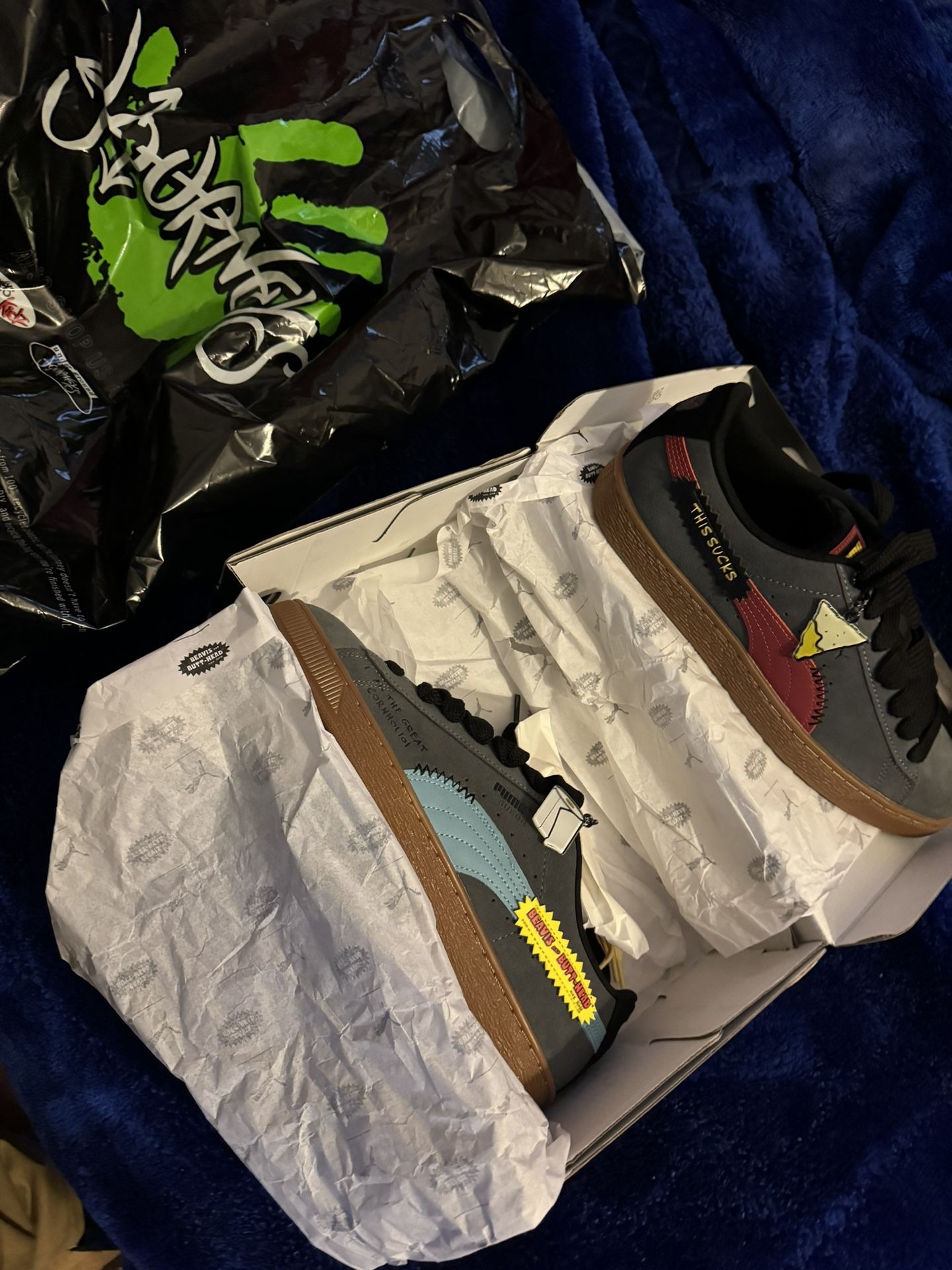 Beavis And butthead Limited Edition Puma Sneakers Size 9 1/2 And 10