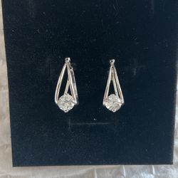 Dangling White Stone Earrings