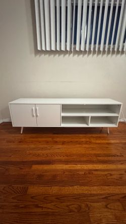 Mid century White Tv Console
