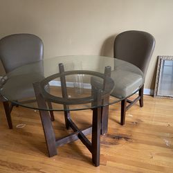 Glass Table With Matching Chair Set