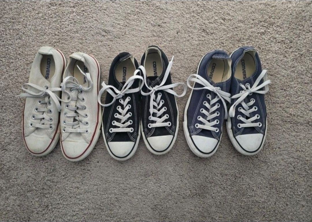 CONVERSE SHOES (3 PAIRS) - SIZE 5M/7W