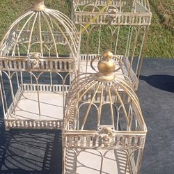 3pc Set Of Gold Toned Birdcage High Quality Masterpiece Very Detailed