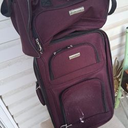 2 Pc Luggage Set Wine Color 