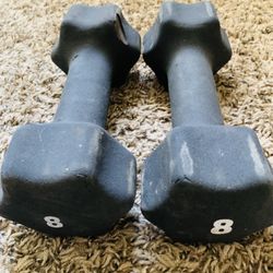 Pair Of 8lb Dumbbells 