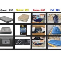 Air Bed, Blow Up Mattresses, Camping Bed Gear, Inflatable Bed
Twin: $25
Queens: $35 - $50