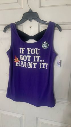 Disney park Halloween purple “haunt it” tank top