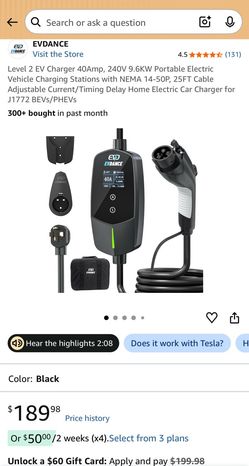 EVDANCE level 2 charge