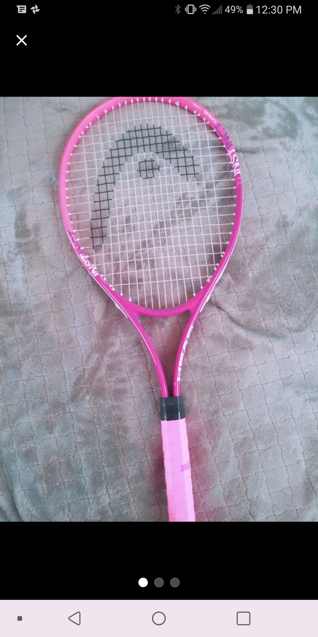 Pink tennis racket