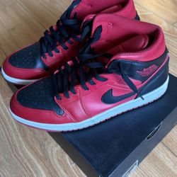 Jordan 1 Mid - Red/Black size 10 - Rush Sale!