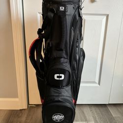 OGIO Vision 2.0 Golf Bag With Ole Smoky Tennessee Moonshine Logo On The Front  Red/Black   (NEW)   $180 Firm  Paid $299 total was $320.99 with tax   T