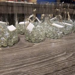 12 Centerpieces Vases With Light And Mirror Plates