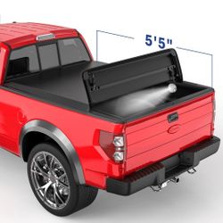 Quad-Fold Soft Tonneau Cover For 2009-2014 Ford F150 with Styleside 5' 7" Truck Bed

