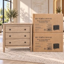 New! My Texas Monroe 3 Drawer Nightstand