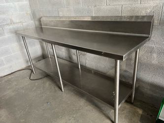Stainless Steel Work 84”x24” Table With 7”Backsplash
