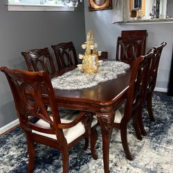 Dining room table with six chairs