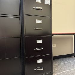 4‑Drawer Vertical File Cabinet – Black Metal