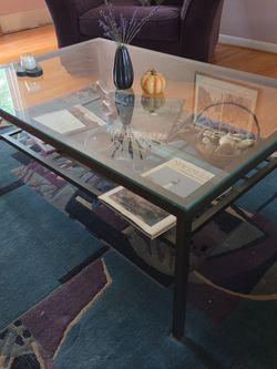 Glass Top Metal Coffee Table