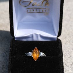 Citrine Engagement Ring 