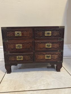 Antique Anglo Indian Brass Chest- 16”Lx10”Wx13”H