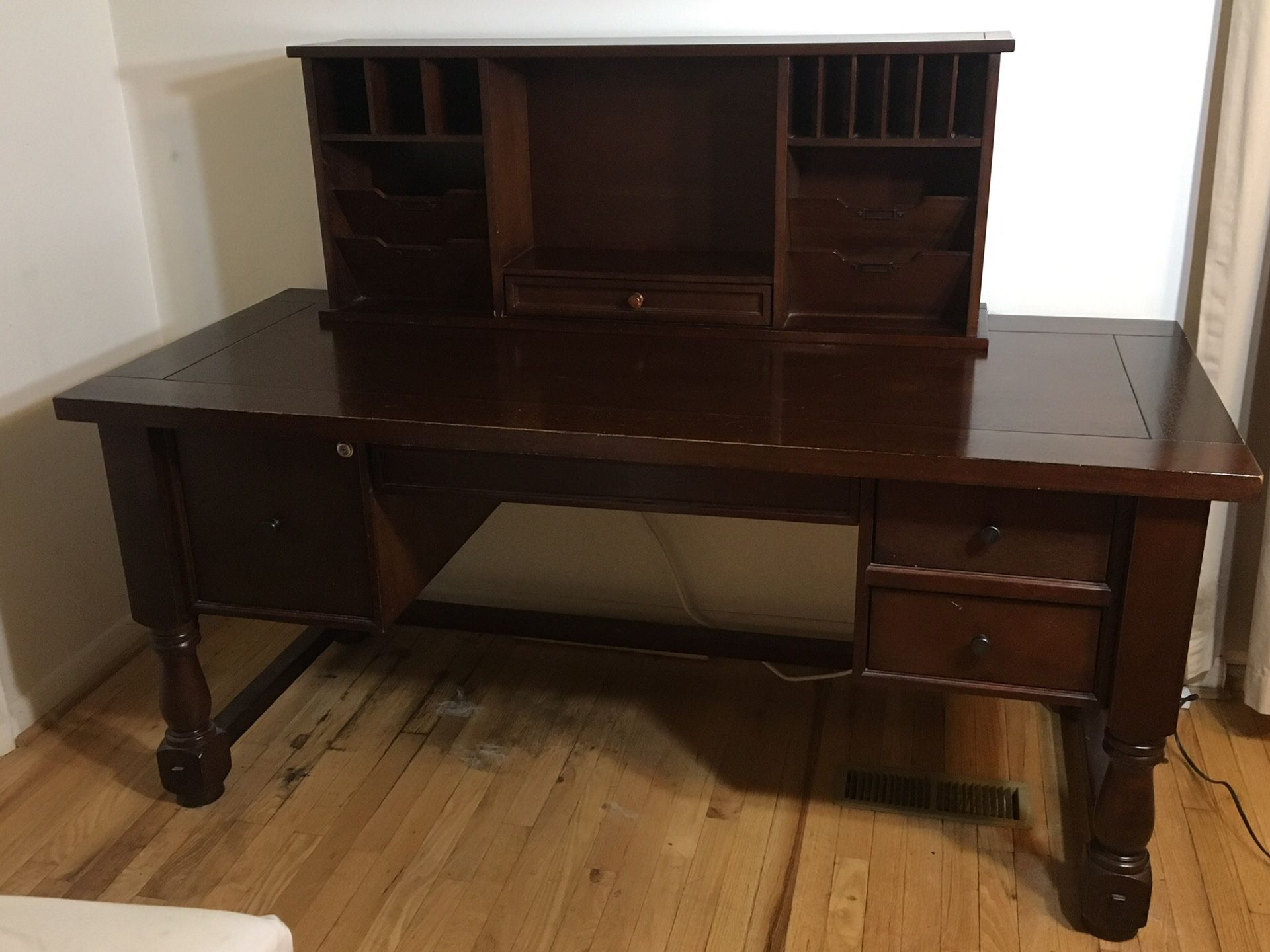 ** Desk/Hutch/Chair - Solid mahogany - made by Pottery Barn
