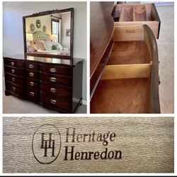 Heritage Henredon Solid Wood Dresser with Mirror
